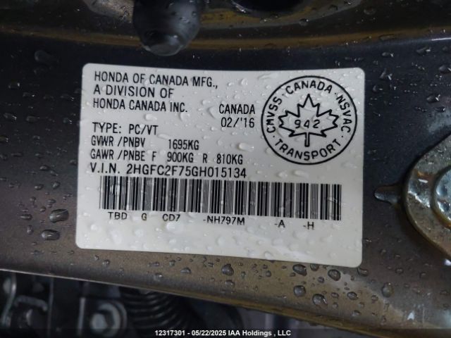 2HGFC2F75GH015134 Honda CIVIC EX