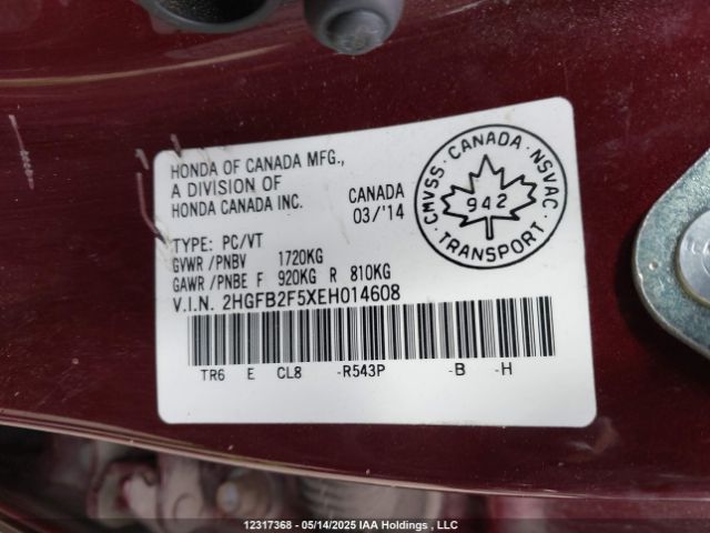 2HGFB2F5XEH014608 Honda Civic Lx