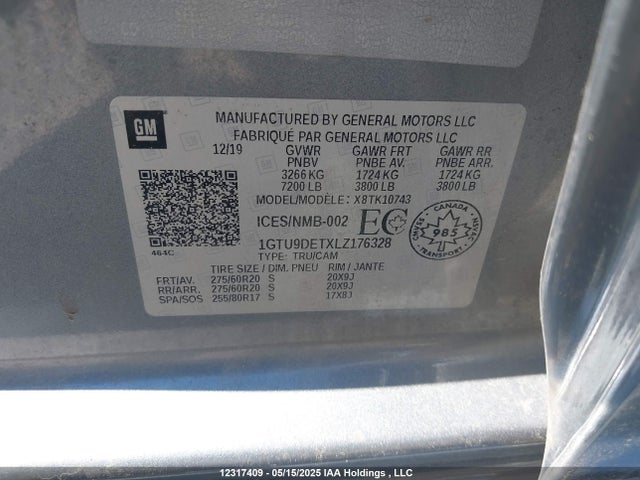 1GTU9DETXLZ176328 GMC lm2