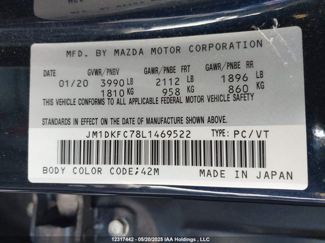 JM1DKFC78L1469522 Mazda pe