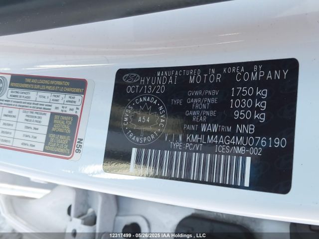 KMHLM4AG4MU076190 Hyundai Elantra