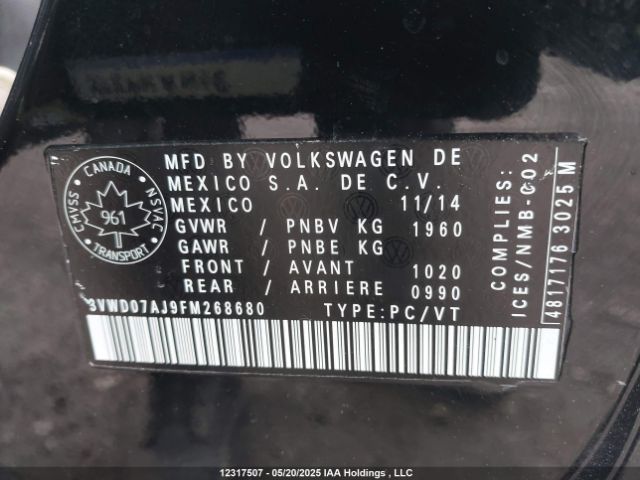 3VWD07AJ9FM268680 Volkswagen JETTA SE