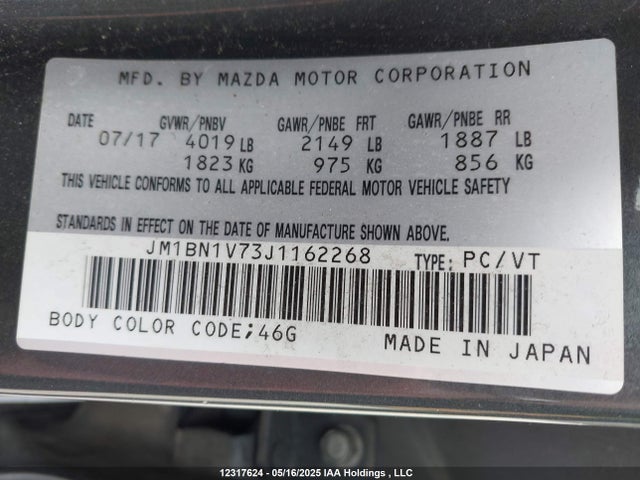 JM1BN1V73J1162268 Mazda pe
