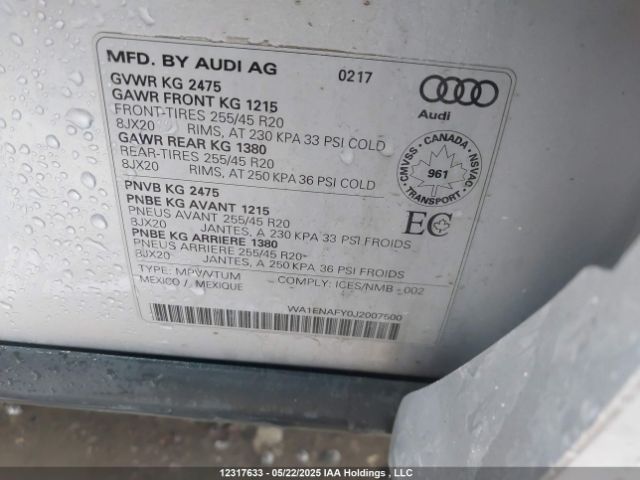 WA1FNAFY0J2007500 Audi Q5 Technik S-line