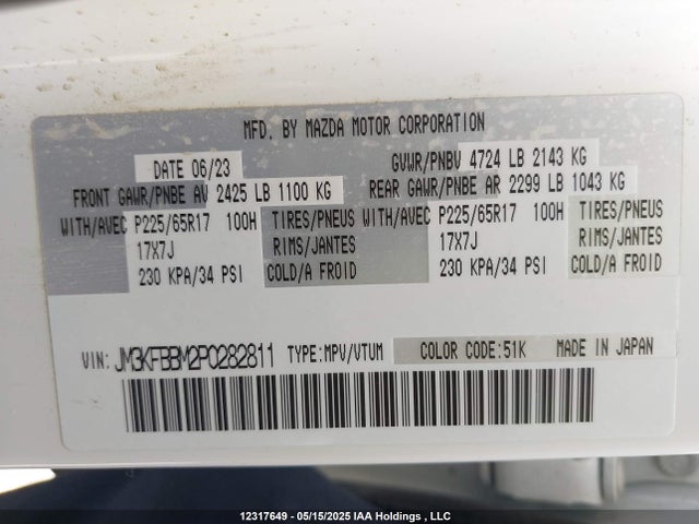 JM3KFBBM2P0282811 Mazda Cx-5 Select