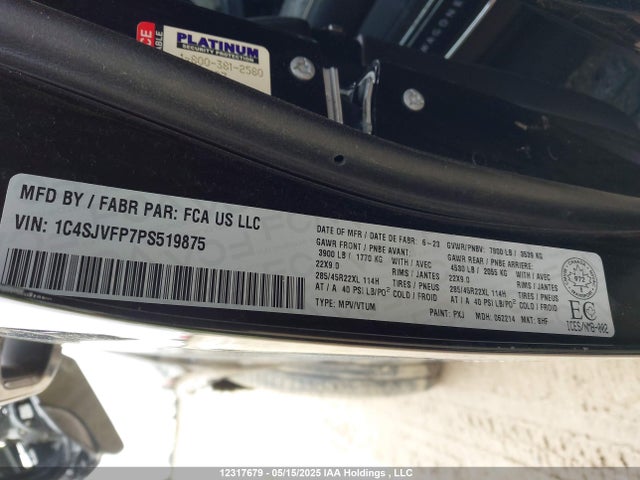 1C4SJVFP7PS519875 Jeep Grand Wagoneer