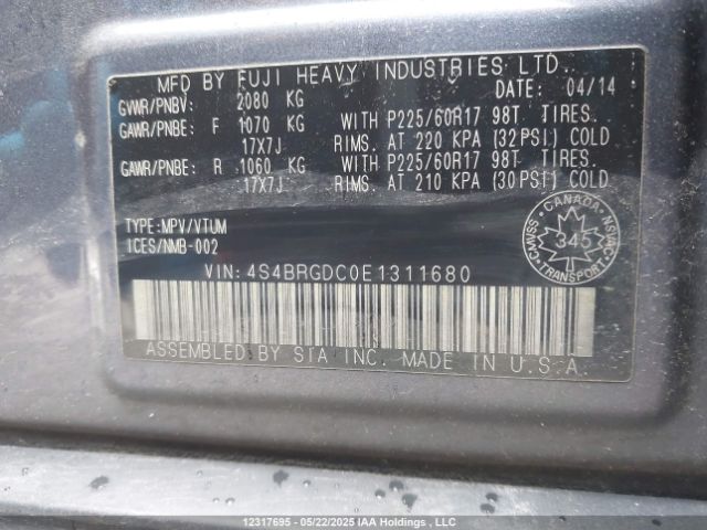 4S4BRGDC0E1311680 Subaru 2.5na c0