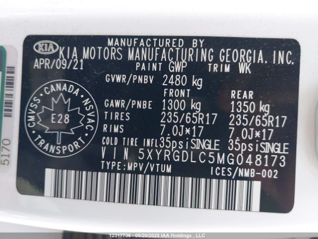 5XYRGDLC5MG048173 KIA gdi theta-iii