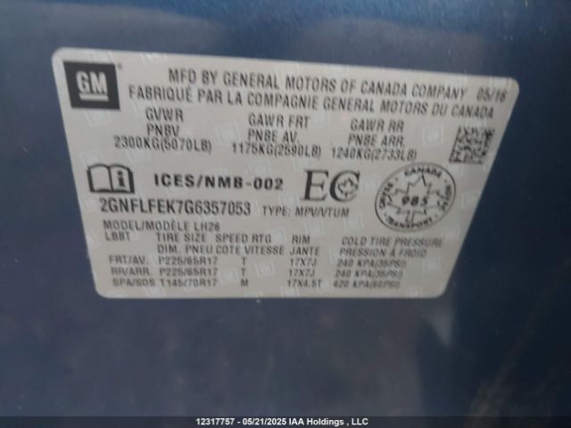 2GNFLFEK7G6357053 Chevrolet EQUINOX LT