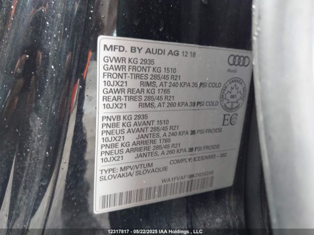 WA1FVAF18KD020245 Audi Q8