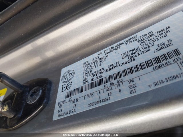 1FTFW1E84PFC80235 Ford gtdi