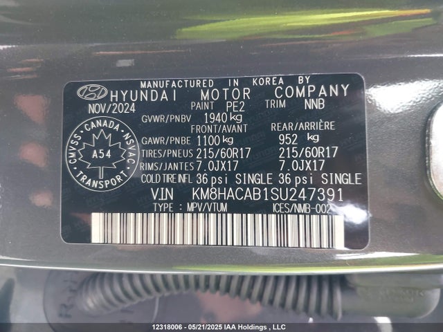 KM8HACAB1SU247391 Hyundai mpi nu pe
