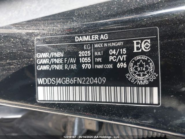 WDDSJ4GB6FN220409 Mercedes-Benz Cla-class Cla 250