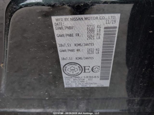 5N1DR2BM6LC589685 Nissan Pathfinder