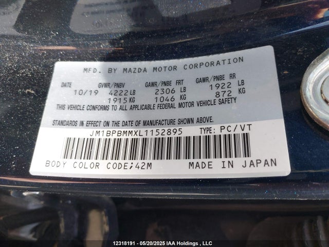 JM1BPBMMXL1152895 Mazda 3 Preferred