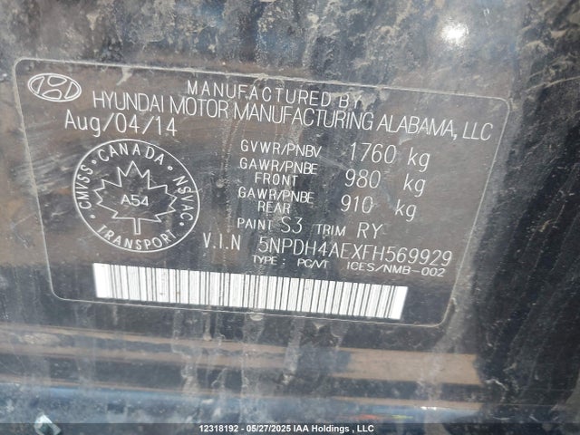 Aukcja sprzedaży 2015 Hyundai Elantra Se/sport/limited, vin: 5NPDH4AEXFH569929, numer aukcji: 12318192