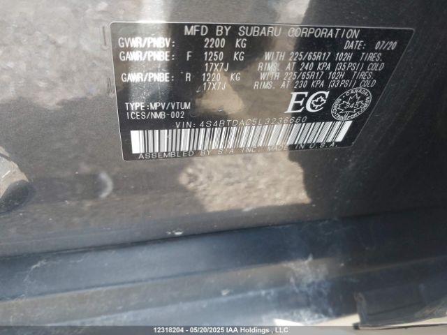 4S4BTDAC5L3236660 Subaru Outback Convenience