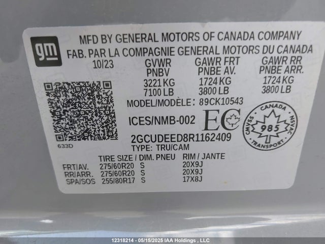 2GCUDEED8R1162409 Chevrolet l84