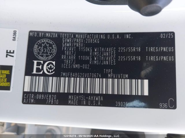 7MUFBABG2SV070674 Toyota m20a-fxs