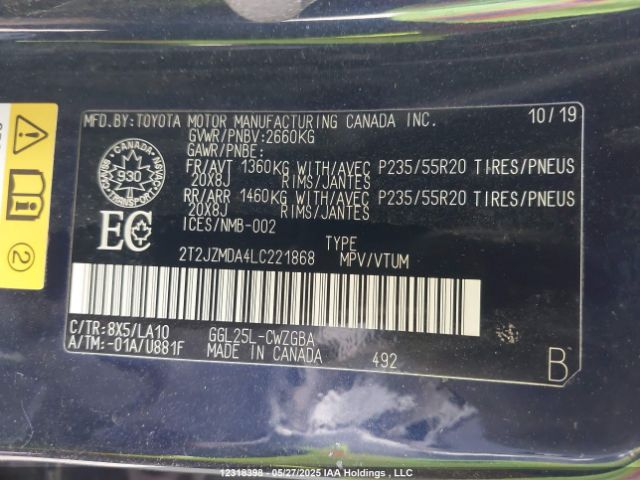 2T2JZMDA4LC221868 Lexus 2gr-fks