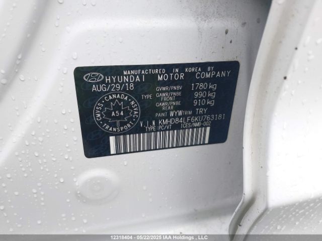 KMHD84LF6KU763181 Hyundai Elantra Preferred