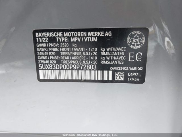 5UX83DP00P9P72803 BMW 2023