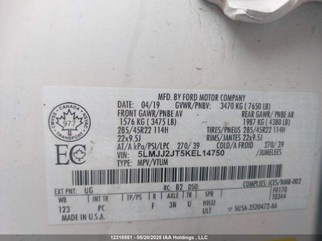 5LMJJ2JT5KEL14750 Lincoln Navigator Select