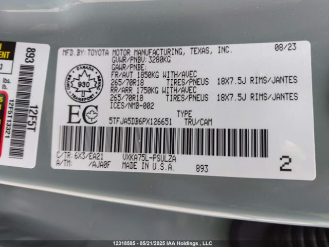 5TFJA5DB6PX126651 Toyota v35a-fts