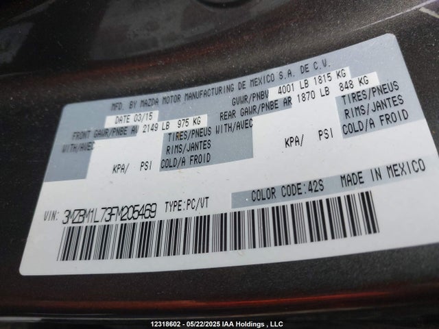 3MZBM1L73FM205469 Mazda pe
