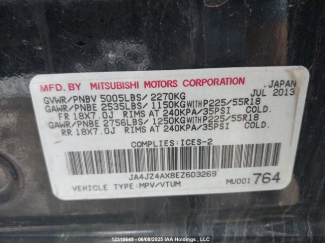 JA4JZ4AX8EZ603269 Mitsubishi sohc mivec