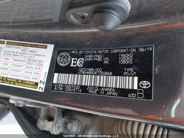 JTNKHMBX0K1052868 Toyota 3zr-fae