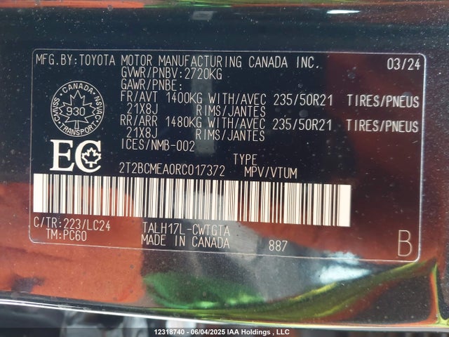 Lexus t24a-fts, 1zm+1ym 2024 2T2BCMEA0RC017372 Image 9