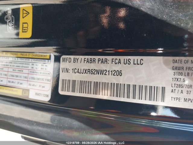 1C4JJXR62NW211206 Jeep Wrangler Unlimited Rubicon 4xe