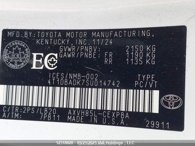 4T1DBADK7SU014742 Toyota Camry Xse/xle/le/se