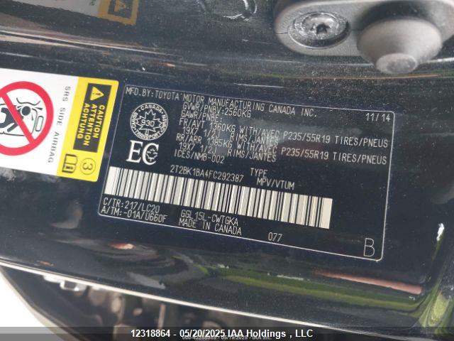 Lexus 2gr-fe 2015 2T2BK1BA4FC292387 Image 10