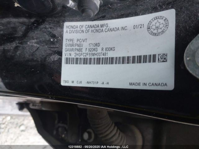 2HGFC2F55MH007481 Honda Civic Lx