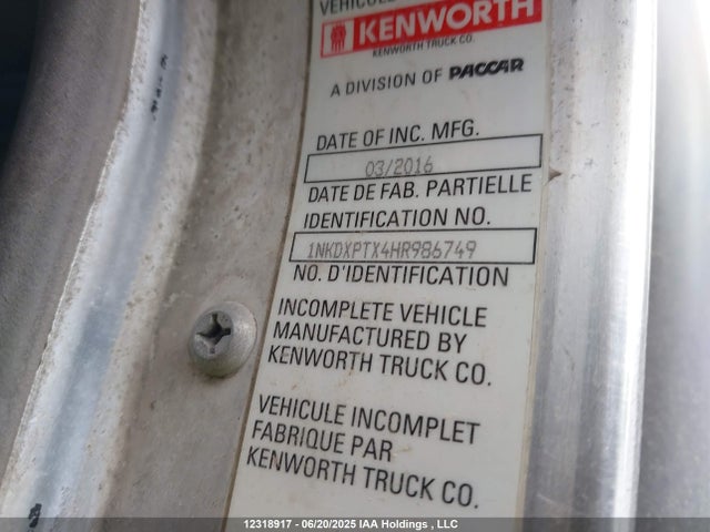 1NKDXPTX4HR986749 Kenworth Mx/mx-13