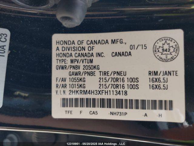2HKRM4H3XFH113418 Honda k24w9