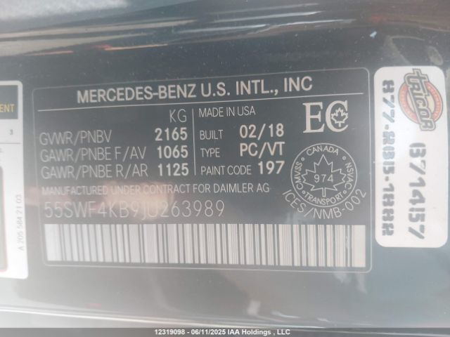 55SWF4KB9JU263989 Mercedes-Benz m274