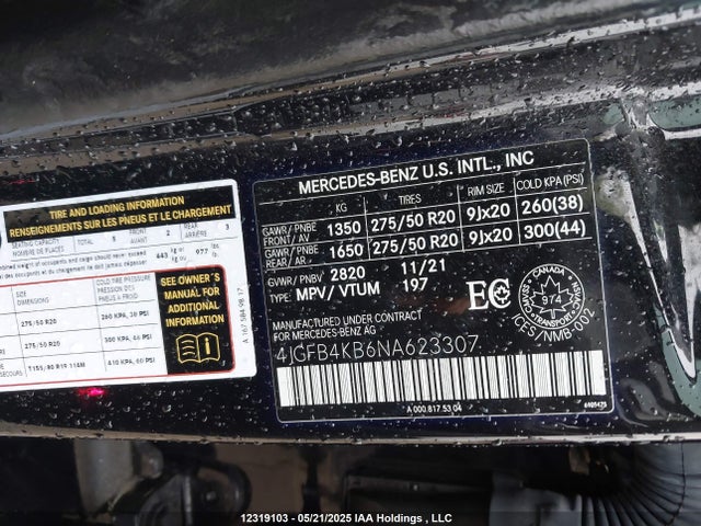 Mercedes-Benz m264 2022 4JGFB4KB6NA623307 Image 9