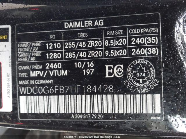 WDC0G6EB7HF184428 Mercedes-Benz Amg Gla 43 4matic