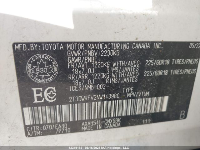 2T3DWRFV2NW143980 Toyota a25a-fxs, 3nm+4nm(ni)