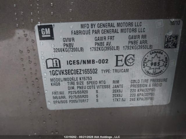 1GCVKSEC0EZ165502 Chevrolet Silverado K1500 Ltz