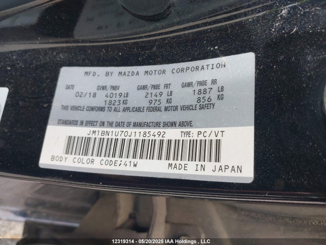 JM1BN1U70J1185492 Mazda pe