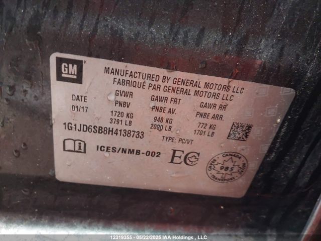 1G1JD6SB8H4138733 Chevrolet luv - mfi, vvt: variable valve timing, alum, e85 max