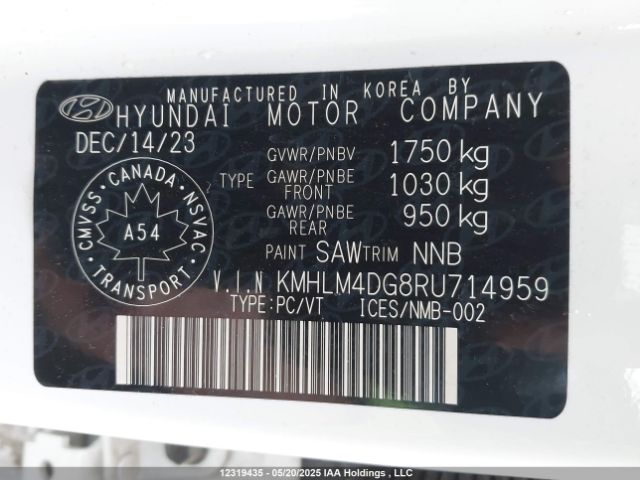 KMHLM4DG8RU714959 Hyundai mpi nu pe