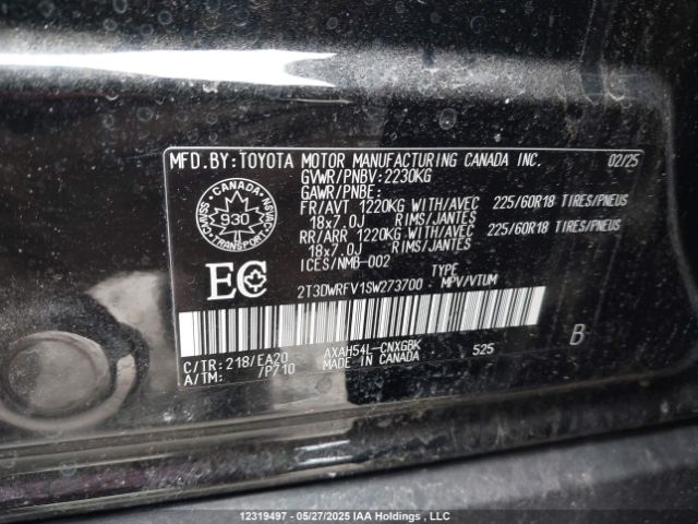 2T3DWRFV1SW273700 Toyota RAV4