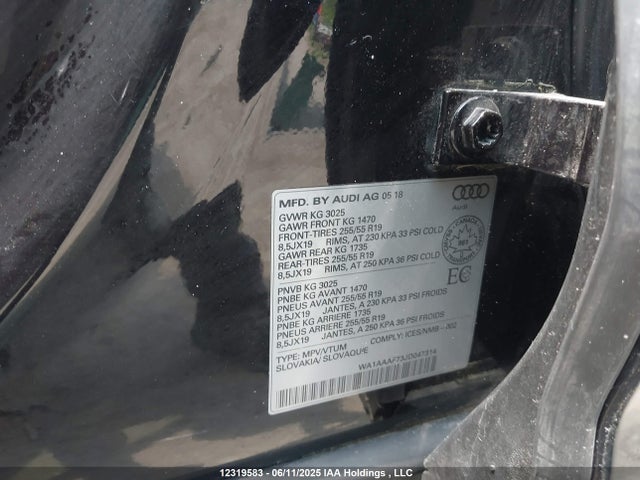 WA1AAAF73JD047314 Audi Q7 PREMIUM