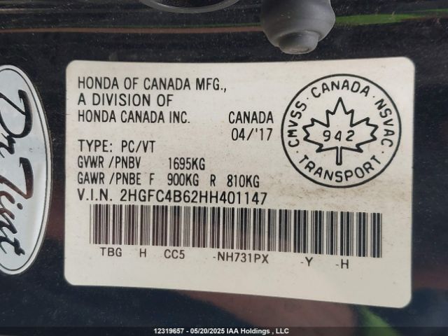2HGFC4B62HH401147 Honda Civic Lx