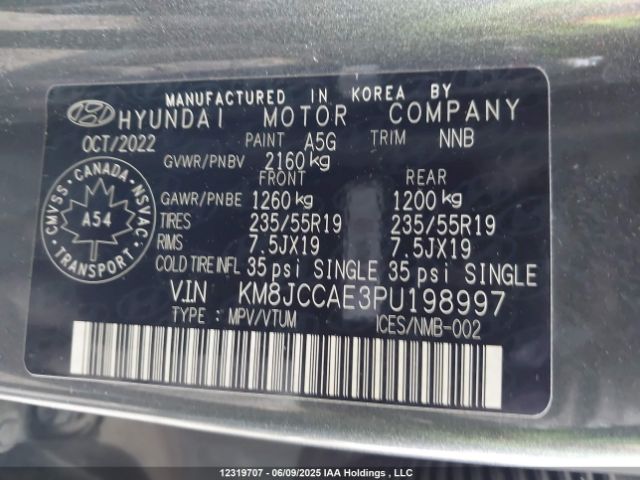 KM8JCCAE3PU198997 Hyundai TUCSON SEL